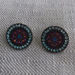 Art Deco Style Vintage Earrings with Crystals